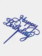 Синий топпер для торт "Happy Birthday"