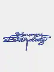 Синий топпер для торт "Happy Birthday"