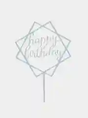 Ледяной топпер для торта Happy birthday (С днем рождения)