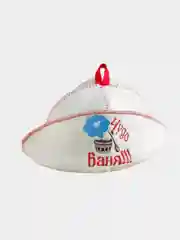 Банная шапка с отворотом с вышивкой, белая, войлок, Горячая штучка , Чудо баня