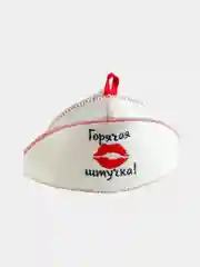 Банная шапка с отворотом с вышивкой, белая, войлок, Горячая штучка , Чудо баня