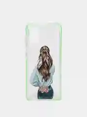 Голубой чехол Samsung Galaxy A41 (Самсунг Галакси А41) прозрачный плотный с рисунком
