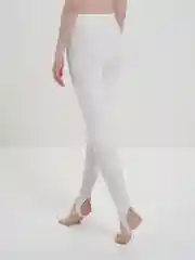 Белый женские легинсы, со штрипками