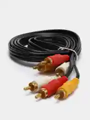 Видео-кабель 3 RCA - 3 RCA "Тюльпаны", 1,5 метра