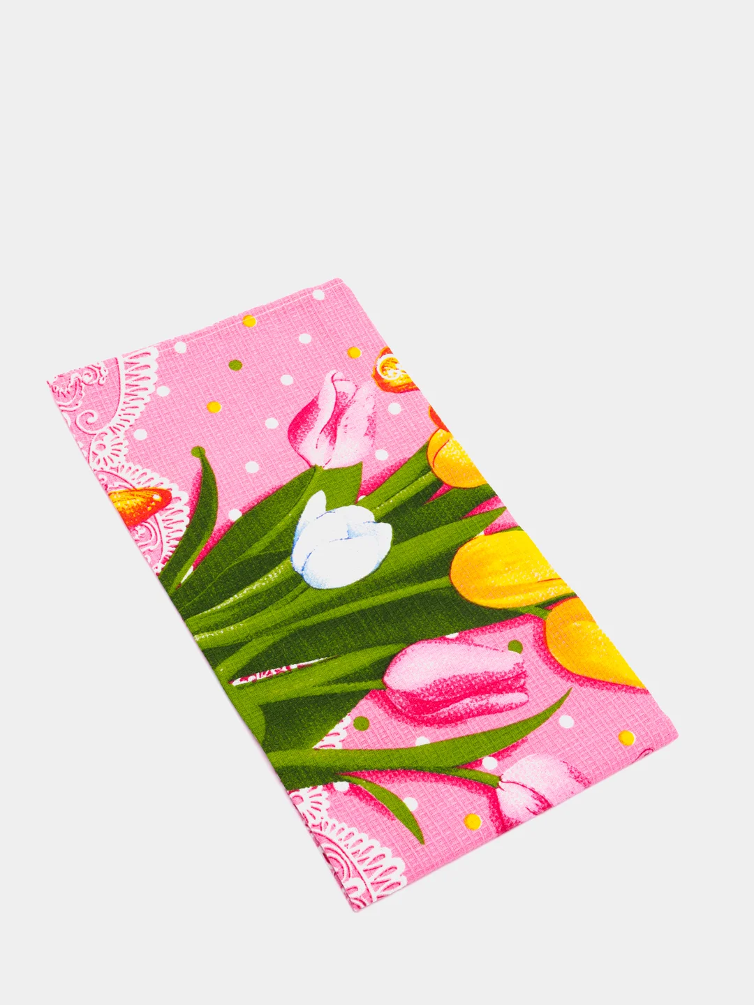 Кораллово-розовый вафельное полотенце для кухни, набор 3 штуки, 45х60 см, на День Рождения