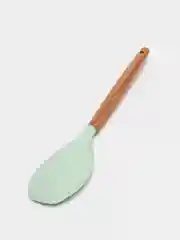 Мятный ложка-лопатка силиконовая с деревянной ручкой 32 см