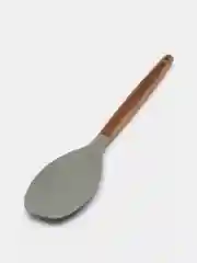 Серый меланж ложка-лопатка силиконовая с деревянной ручкой 32 см