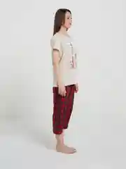 Бежевый пижама женская