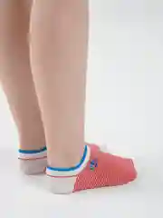 Красный носки короткие женские в полоску, с якорем
