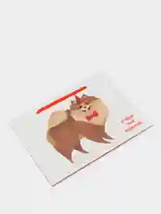 Красный пакет подарочный с животными 14,5 х 19,5 х 8,5 см