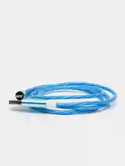 Синий кабель магнитный, светящийся 2.1А+магнитный коннектор (micro usb, Apple lightning, type c)