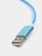 Синий кабель магнитный, светящийся 2.1А+магнитный коннектор (micro usb, Apple lightning, type c)