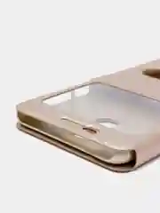 Золотой чехол книга с информационным окном Honor 6с Pro, с подставкой