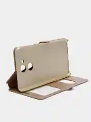 Золотой чехол книга с информационным окном Honor 6с Pro, с подставкой