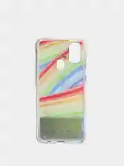 Оливковый чехол Samsung Galaxy M21, M30s (Самсунг Галакси М21, М30с) переливающийся жидкий блестками