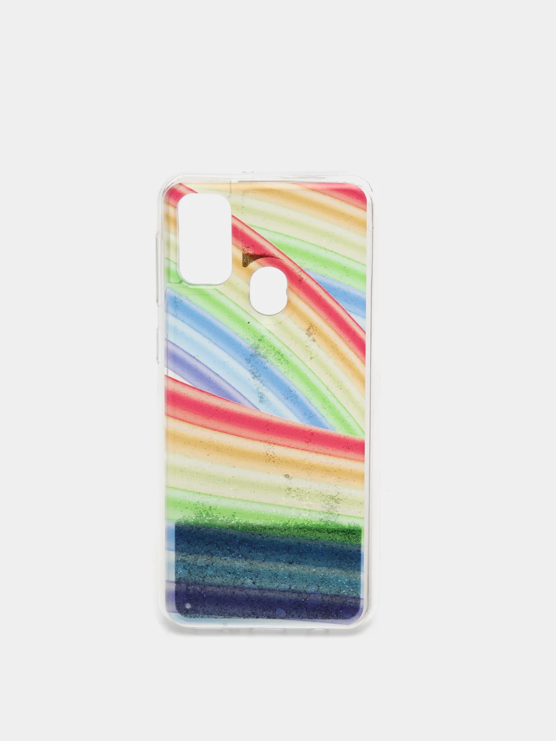 Оливковый чехол Samsung Galaxy M21, M30s (Самсунг Галакси М21, М30с) переливающийся жидкий блестками