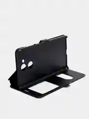 Черный чехол книга с информационным окном Honor 6с Pro, с подставкой
