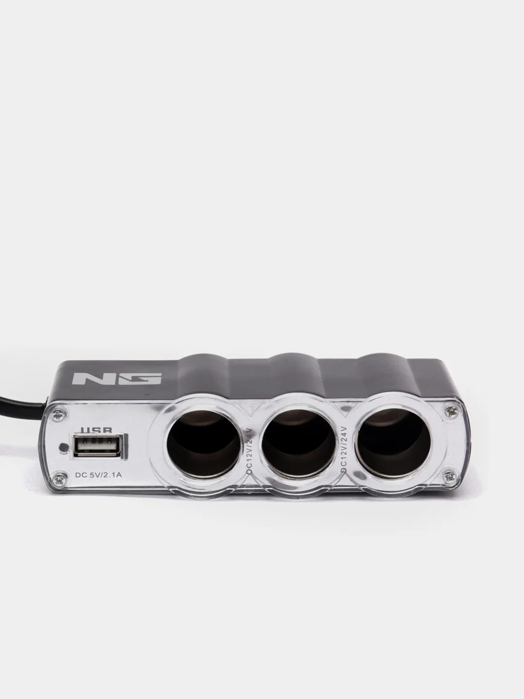Разветвитель прикуривателя, 3 выхода +1 USB, 60 W, 2.1 А, 12/24 В
