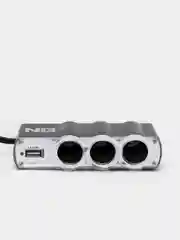 Разветвитель прикуривателя, 3 выхода +1 USB, 60 W, 2.1 А, 12/24 В
