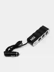 Разветвитель прикуривателя, 3 выхода +1 USB, 60 W, 2.1 А, 12/24 В