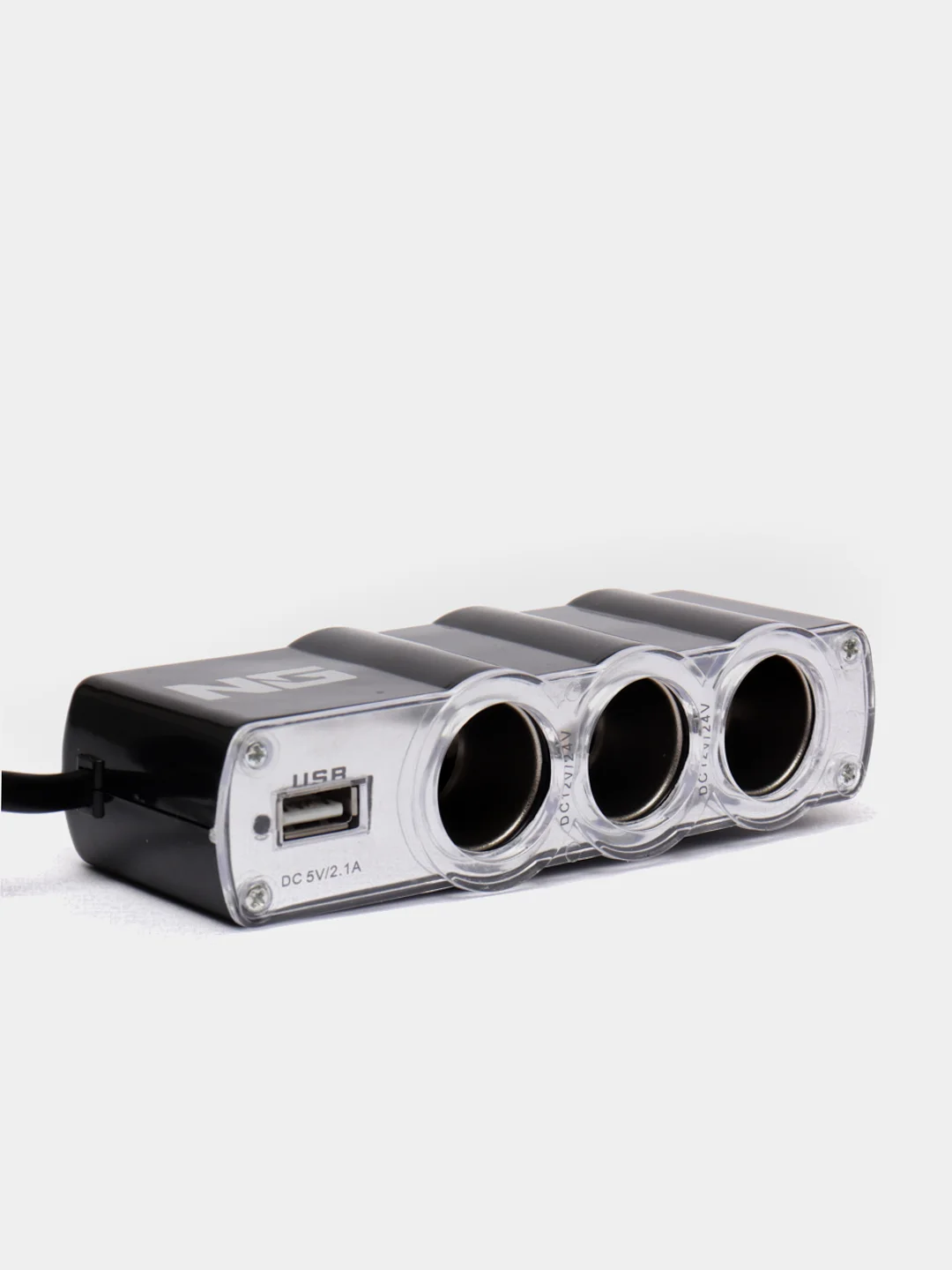 Разветвитель прикуривателя, 3 выхода +1 USB, 60 W, 2.1 А, 12/24 В