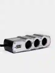 Разветвитель прикуривателя, 3 выхода +1 USB, 60 W, 2.1 А, 12/24 В