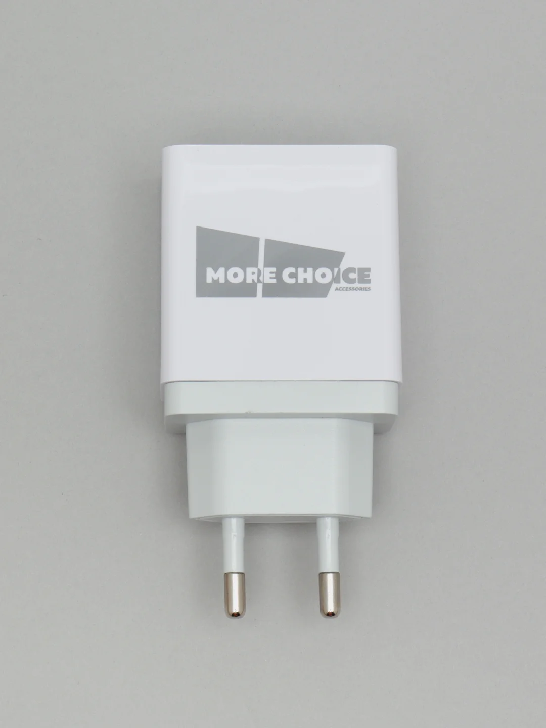 Белый блок питания 3.0A USB+USB-C, PD 20W быстрая зарядка для Apple/Android More Choice NC71S