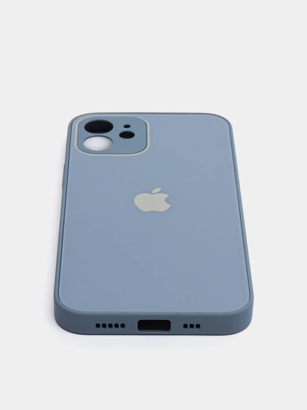 Мятный чехол силиконовый с матовой стеклянной панелью для iPhone 11, 12, 13, 13 Pro, 13 Pro Max