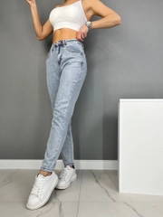 Джинсы женские mom fit с высокой посадкой, светло-синие