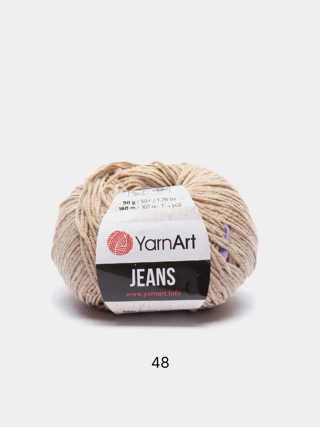 Бежевый пряжа YarnArt Jeans 55% Хлопок 45% Акрил 50г 160м ( Часть 2) Ярн Арт Джинс