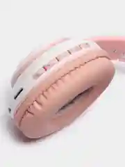 Розовый беспроводные Bluetooth-наушники STN-28, с кошачьими светящимися ушками, детские