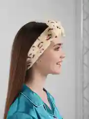 Бежевый меланж повязка на голову