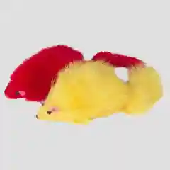 Серый меланж игрушка для кошек и котят Мышь-погремушка натуральный мех, разные цвета