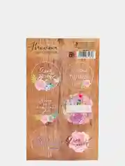 Коричневый наклейки новогодние / Наклейки на подарки и букеты, 9,5*16 см / 8 марта / 14, 23 Февраля