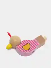 Розовый свисток птичка деревянная игрушка