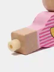 Розовый свисток птичка деревянная игрушка