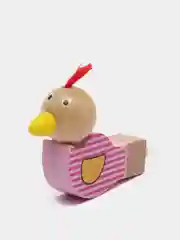 Розовый свисток птичка деревянная игрушка