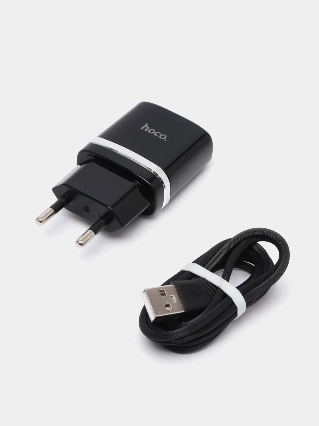 Черный сетевая зарядка для MICRO-USB 2.4A Hoco C12 / зарядное устройство 2xUSB