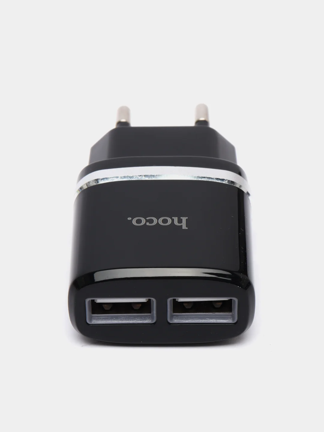 Черный сетевая зарядка для MICRO-USB 2.4A Hoco C12 / зарядное устройство 2xUSB