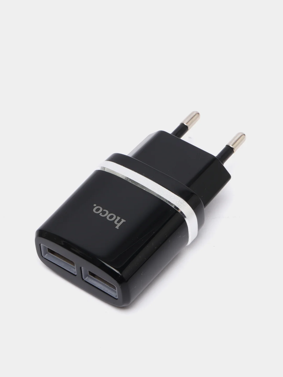 Черный сетевая зарядка для MICRO-USB 2.4A Hoco C12 / зарядное устройство 2xUSB