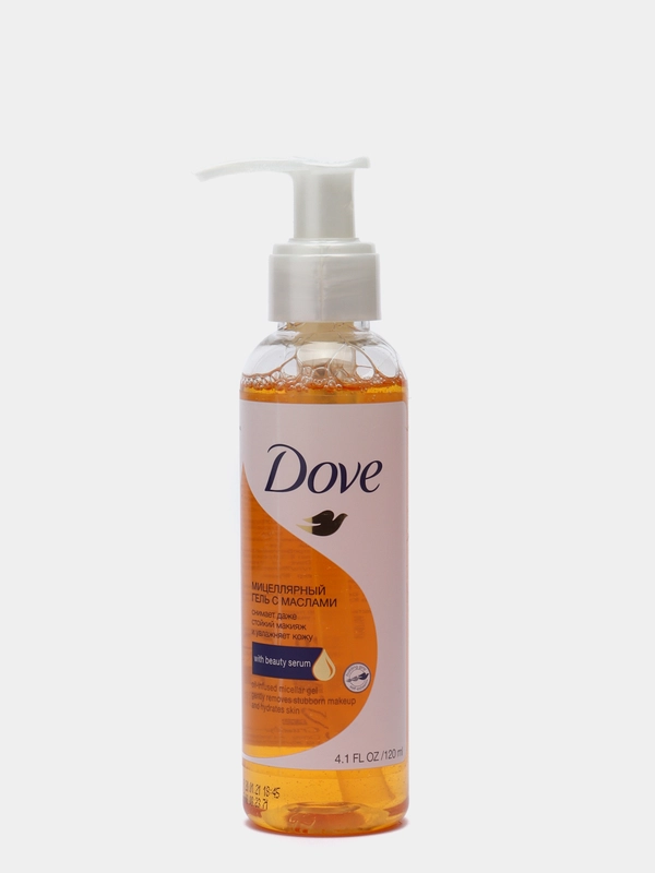 Мицеллярный гель Dove для снятия макияжа с маслами, 120 мл