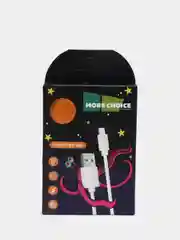 Белый кабель USB 2.4A Type-C / Apple 8-pin 1 м, быстрая зарядка, для iPhone, More choice K13i