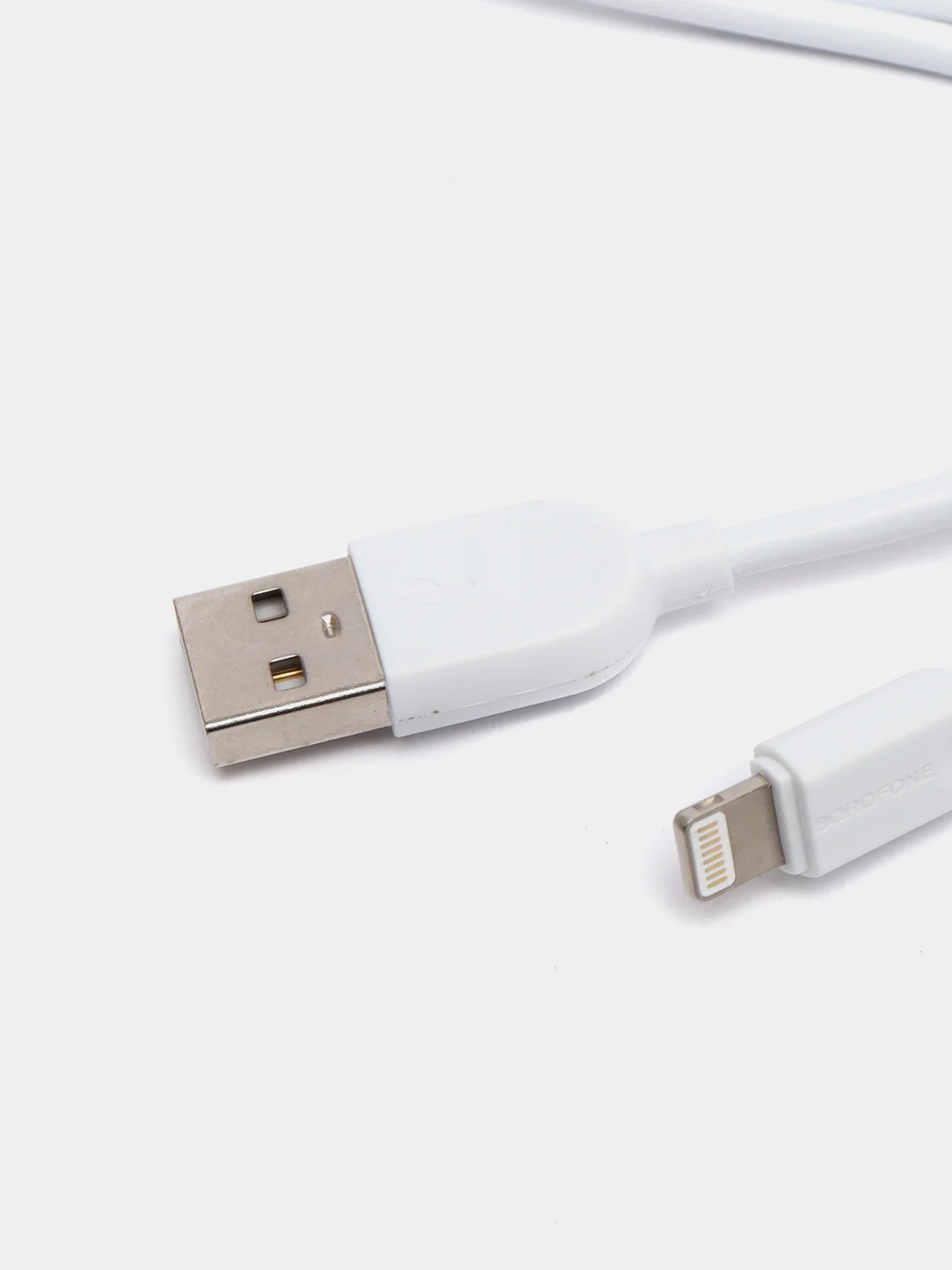 Белый зарядка для айфона, microUSB / Кабель lightning /для зарядки iPhone Borofone BX14, 3A/2,4A