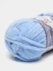 Светло-синий пряжа плюшевая Alize Velluto, микрополиэстер, 100 г, 68 м