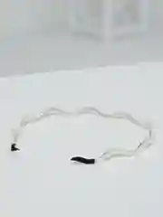 Ободок из бусин белый на металлической основе "Волна"