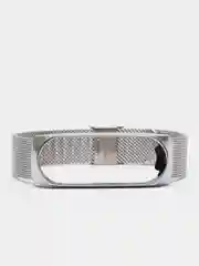 Серебряный металлический ремешок для Xiaomi  Mi Band 3 и Band 4