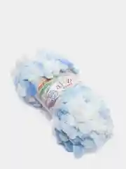Небесно-голубой пряжа Alize Puffy Color, петельки большие, 100 г, 9 м