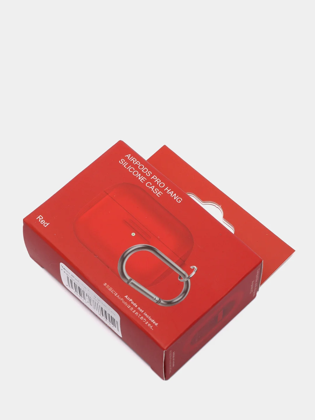 Красный силиконовый чехол для наушников AirPods Pro с карабином