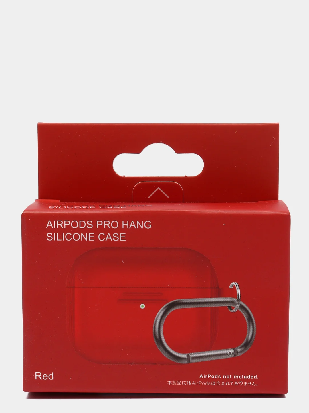 Красный силиконовый чехол для наушников AirPods Pro с карабином