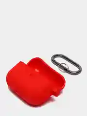 Красный силиконовый чехол для наушников AirPods Pro с карабином